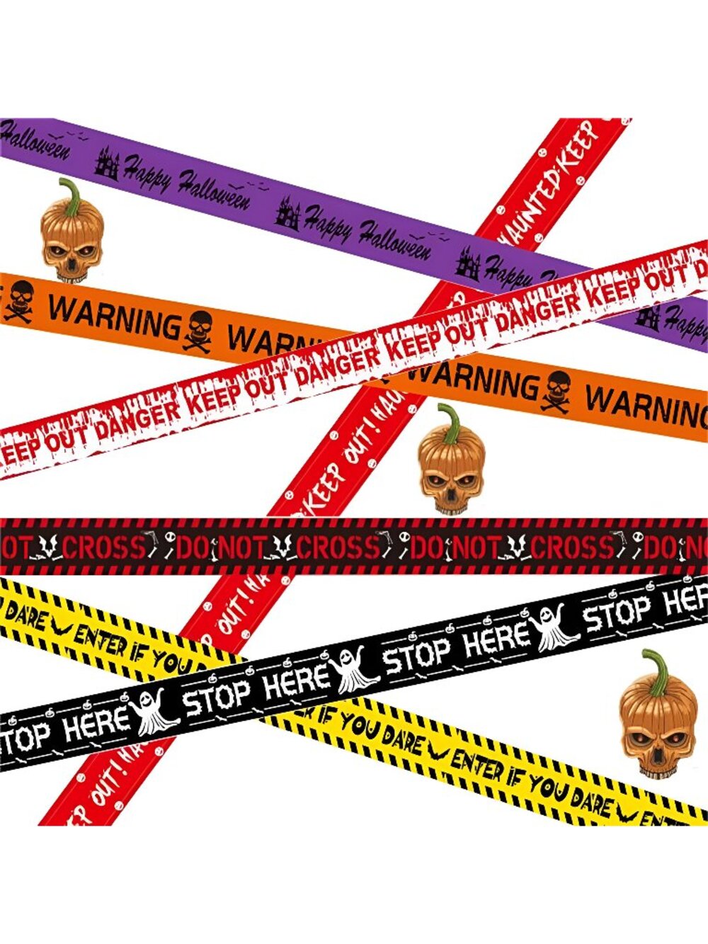 Halloween Decorations, Halloween Decor Outdoor Caution Tape Sign, 157 ft 7 kinds